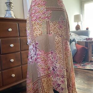 Doncaster Silk Skirt - Pink, Cream, and Brown